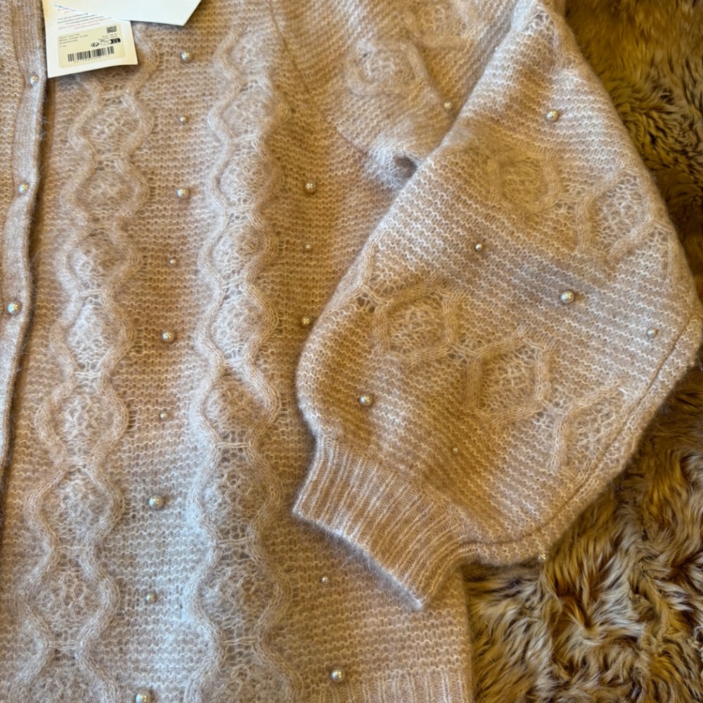 Sezane Nattie Cardigan Light Beige - Size XL - Picture 5 of 6